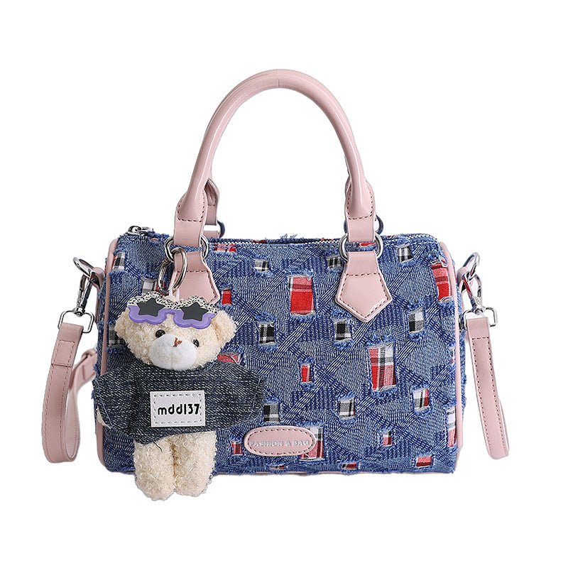 Damen modische Handtasche mit abnehmbarem Tieranhänger Nord Taschen