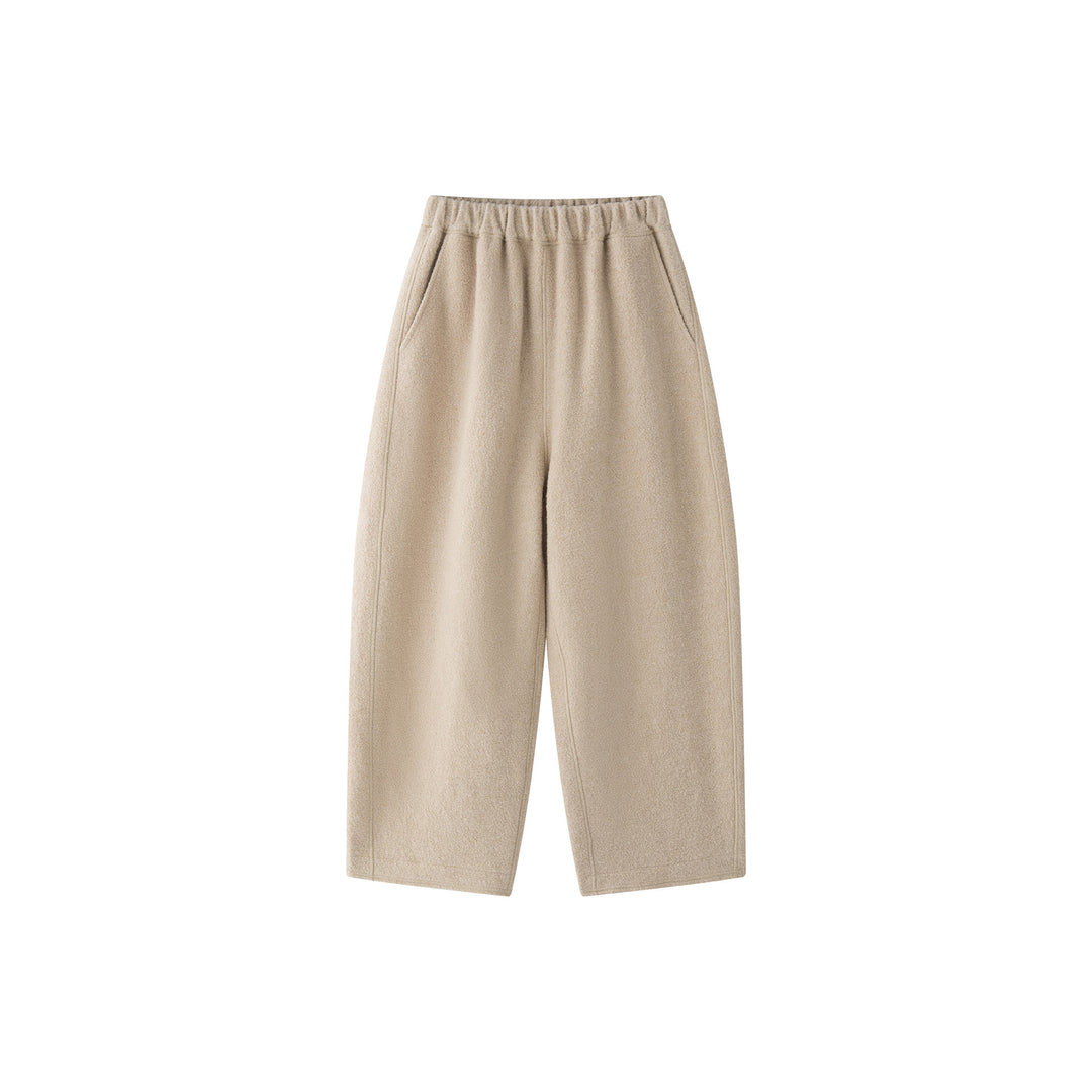 Damen Weite Teddy-Fleece Palazzo-Hose mit hohem Elastbund und Eingrifftaschen Nord Taschen