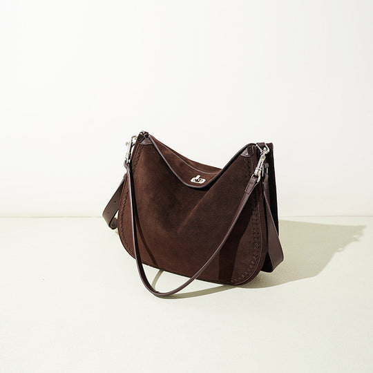 Damen hochwertige Velour-Handtasche mit handgefertigtem Detail Nord Taschen