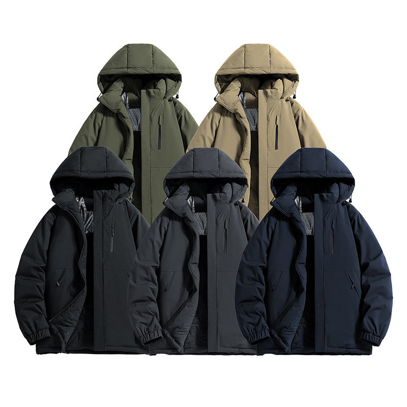 Herren Technischer Steppparka mit Kapuze, Thermo-Isolierung und Brust-Reißverschlusstasche Nord Taschen