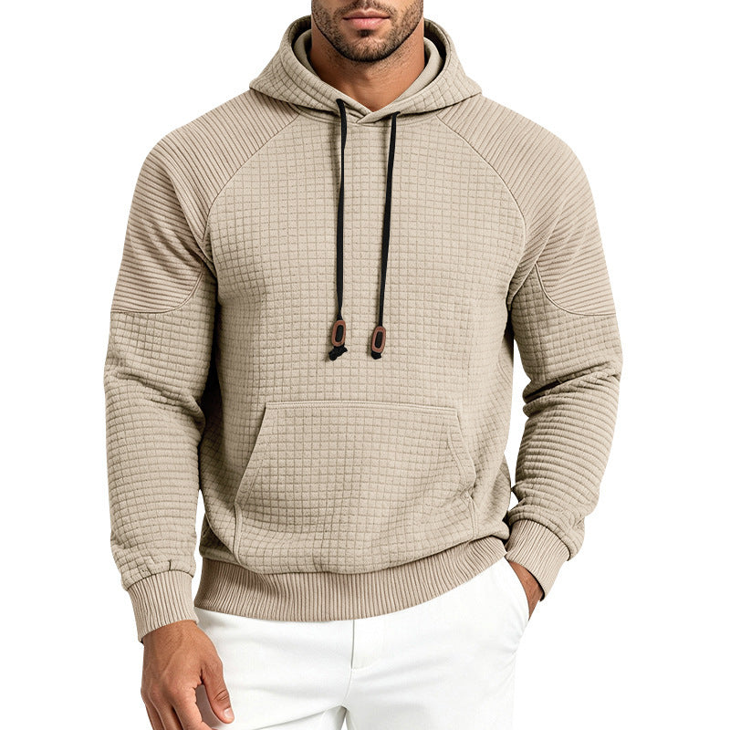 Herren Thermo-Waffel-Hoodie mit Raglanärmeln und Kängurutasche Nord Taschen