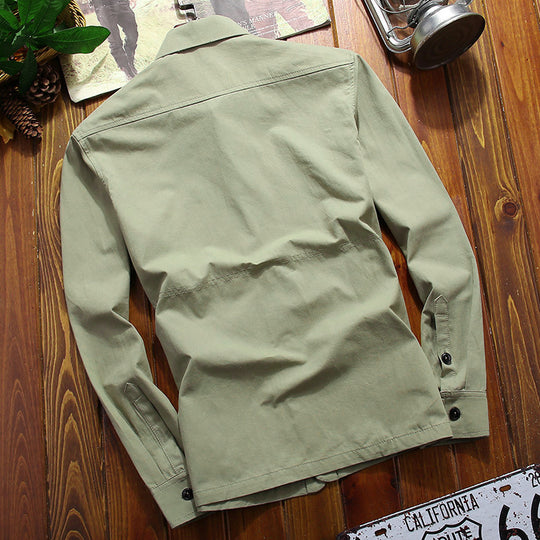 Herren leichtes Canvas‑Fieldhemdjacke mit Brustpattentaschen und Utility‑Details Nord Taschen