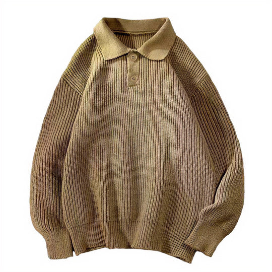 Damen Feinstrick-Polopullover mit Rippenstruktur und Zwei-Knopf-Leiste Nord Taschen