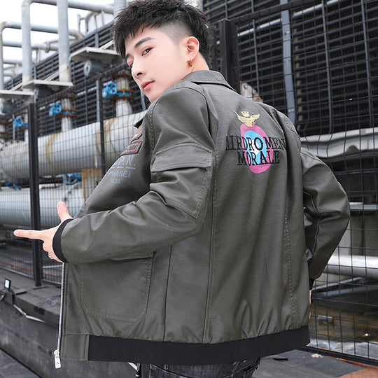 Herren Aviator‑Bomberjacke im Military‑Style mit großem Rückenpatch und Ärmeltasche Nord Taschen