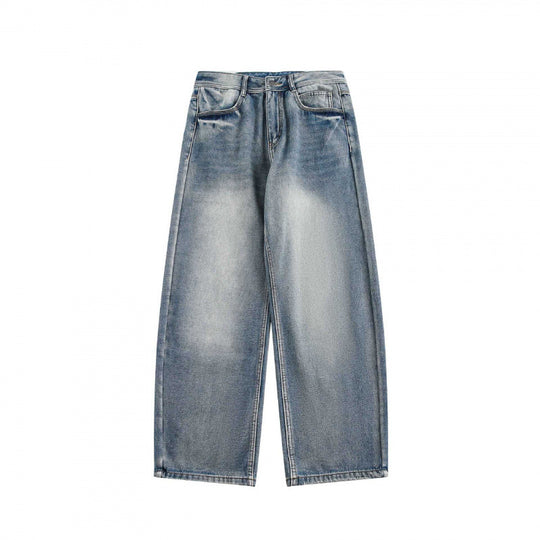 Damen Highwaist Weite Jeanshose im Vintage-Washed-Look mit weitem Bein Nord Taschen