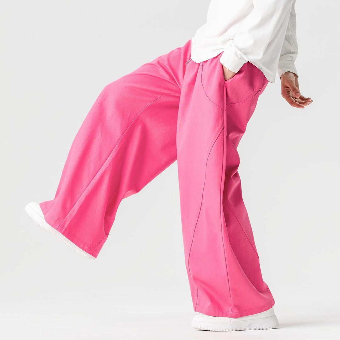 Herren Weite Lounge‑Hose im Palazzo‑Cut aus Baumwollmix mit Tunnelzug und Eingrifftaschen Nord Taschen