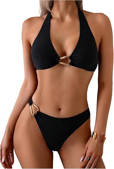 Damen Triangel-Bikini mit raffiniertem Ringdetail Nord Taschen