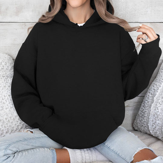 Damen Oversize Kapuzenpullover mit weihnachtlichem Glitzer-Weinglas-Print Nord Taschen
