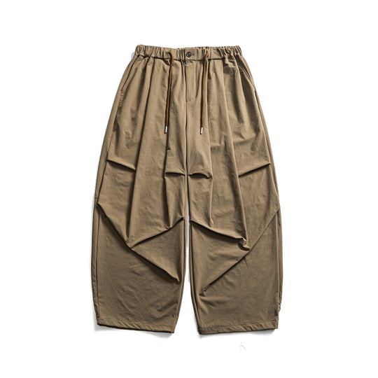 Damen Weite Cropped-Cargo-Culotte mit Tunnelzugbund und Falten-Detail Nord Taschen