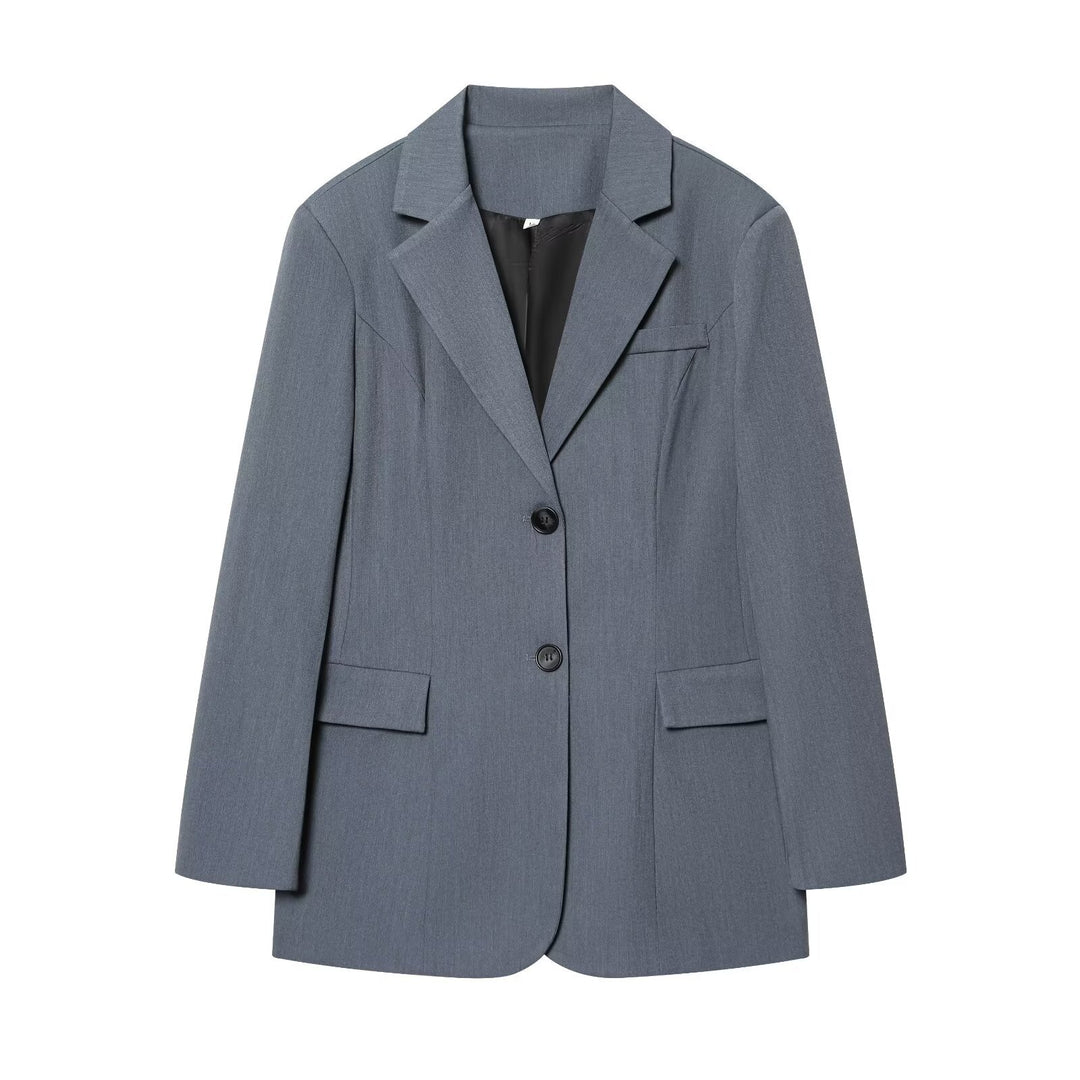 Damen eleganter Longline-Blazer mit taillierten Abnähern und Pattentaschen Nord Taschen