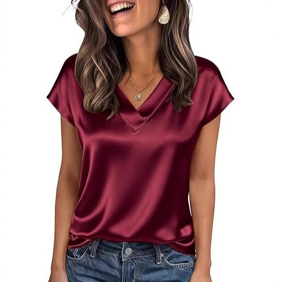 Damen Satinbluse Nord Taschen