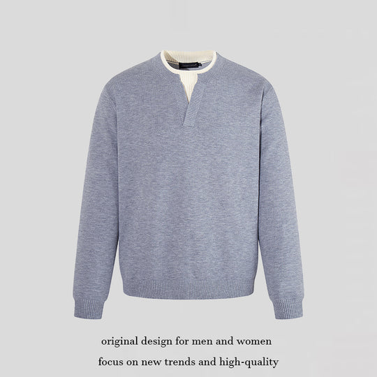 Herren Feinstrick-Pullover mit V‑Schlitzkragen und Rippabschluss Nord Taschen