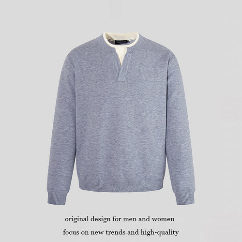 Herren Feinstrick-Pullover mit V‑Schlitzkragen und Rippabschluss Nord Taschen