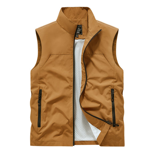 Herren Atmungsaktive Utility‑Weste mit Mesh‑Futter, wind- & wasserabweisender Außenlage & Reißverschlusstaschen Nord Taschen