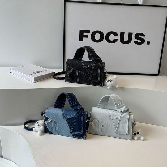 Damen Umhängetasche im Jeans-Design mit charakteristischem Knotenakzent Nord Taschen