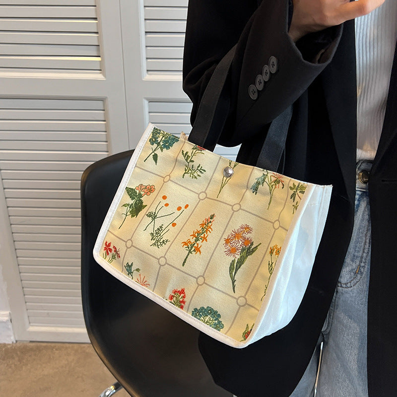 Damen Freizeit-Stofftasche mit floralem Motiven und robusten Tragegriffen Nord Taschen
