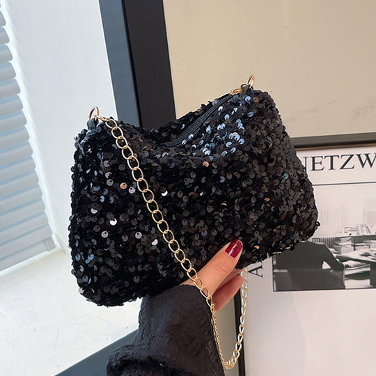 Damen Clutch-Tasche mit funkelnden Pailletten und praktischem Schulterriemen Nord Taschen