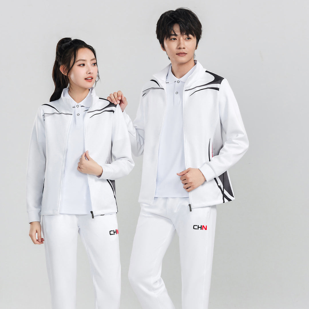 Unisex Athletisches Trainingsset mit Reißverschlussjacke und Streifen-Jogginghose Nord Taschen