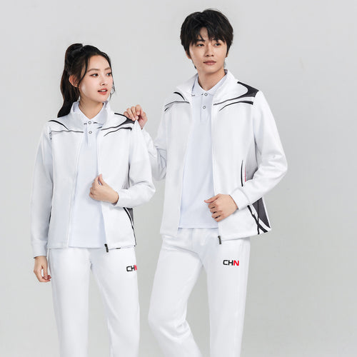 Unisex Athletisches Trainingsset mit Reißverschlussjacke und Streifen-Jogginghose Nord Taschen