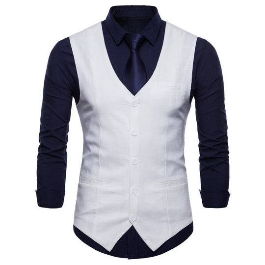 Herren elegante Anzugweste mit praktischen Taschen und detailliertem Design