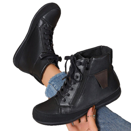 Damen  hochgeschnittene Freizeit-Sneaker-Stiefelette mit seitlichem Reißverschluss gepolstertem Fußbett und rutschfester Gummisohle Nord Taschen