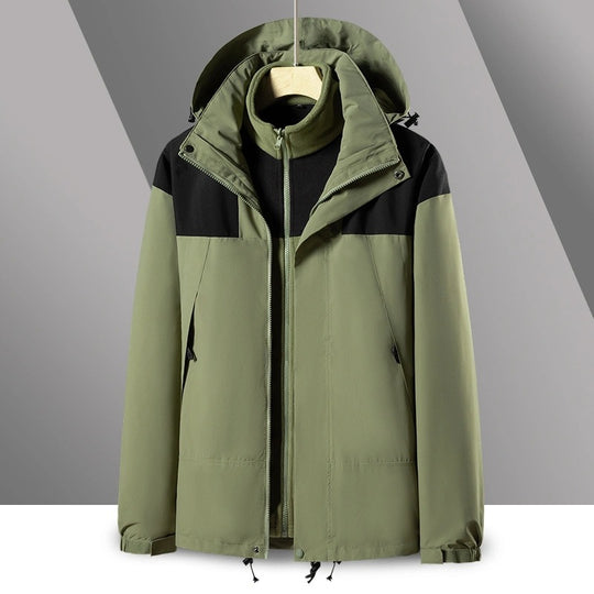 Herren 2‑in‑1 Softshell‑Fleece Hybridjacke mit abnehmbarer Kapuze Nord Taschen