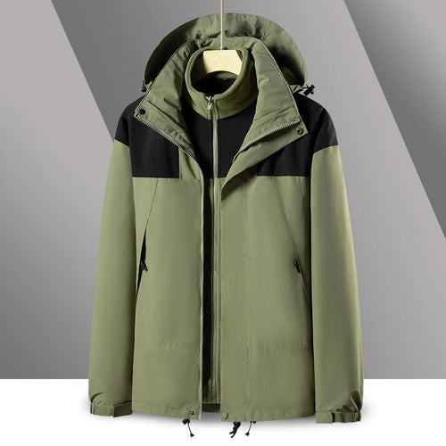Herren 2‑in‑1 Softshell‑Fleece Hybridjacke mit abnehmbarer Kapuze Nord Taschen