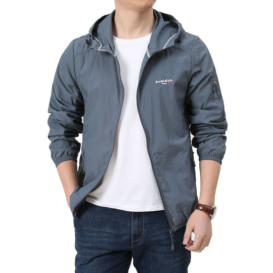 Herren Leichte Windbreaker-Jacke mit verstellbarer Kapuze Nord Taschen 1787797828
