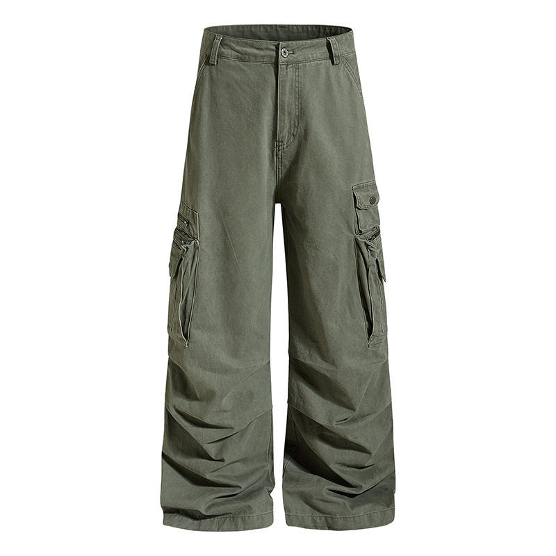 Damen weite High‑Waist Cargo‑Culottehose mit großen Klappentaschen und verstellbarem Saum Nord Taschen