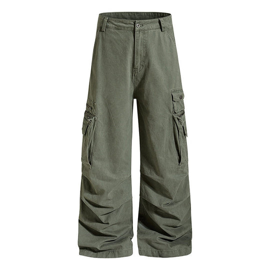 Damen weite High‑Waist Cargo‑Culottehose mit großen Klappentaschen und verstellbarem Saum Nord Taschen