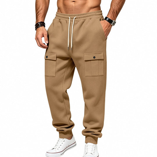 Herren Cargo-Jogginghose mit Bündchen, Tunnelzug und aufgesetzten Klappentaschen Nord Taschen
