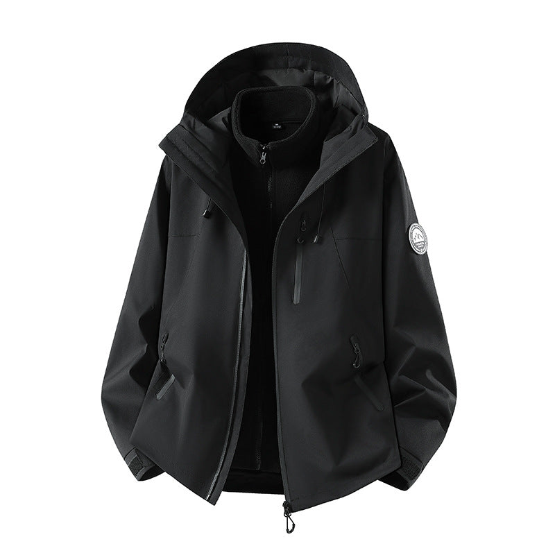 Herren Wasserdichte Softshell-Jacke mit Kapuze und atmungsaktiver Membran Nord Taschen