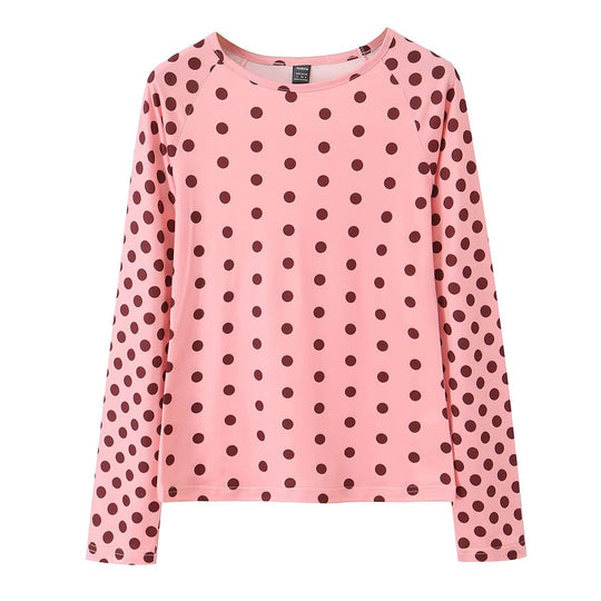 Damen UV‑Schutz‑Langarmshirt mit Rundhalsausschnitt und Tupfenmuster Nord Taschen