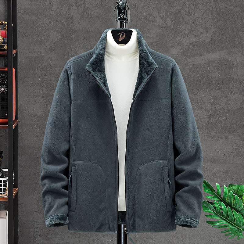Damen Kuschelige Fleecejacke mit Teddyfutter, Stehkragen und Zwei Reißverschlusstaschen Nord Taschen