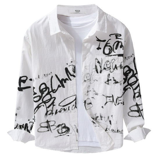 Herren Lässiges Overshirt mit grafischem Scribble-Print und Brusttasche Nord Taschen