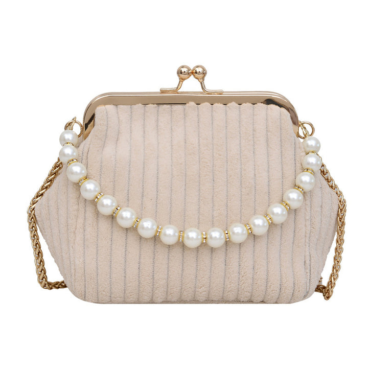 Damen elegante Clutch mit Perlenkette Nord Taschen