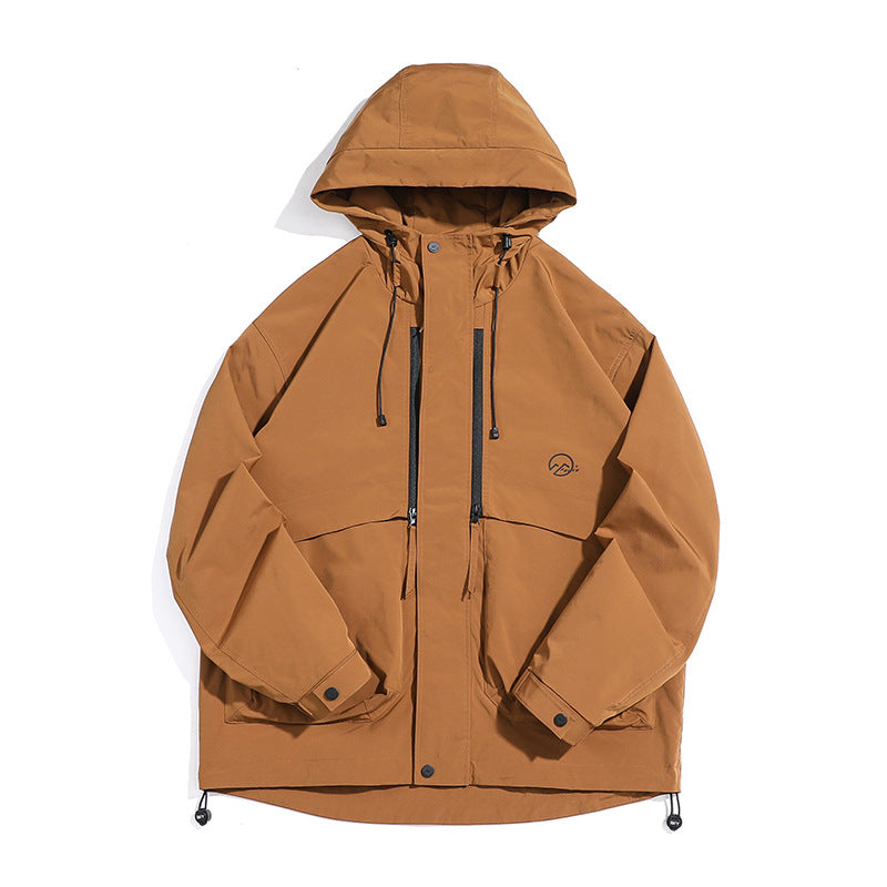 Unisex Technische Outdoorjacke im Boxy‑Cut mit Kapuze und vertikalen Brustreißverschlüssen Nord Taschen