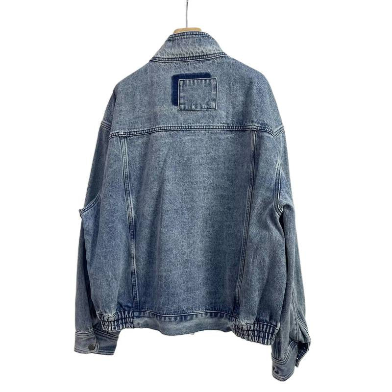 Herren Relaxed Denim-Utility-Jacke mit Stehkragen und kontrastierter Brusttasche Nord Taschen