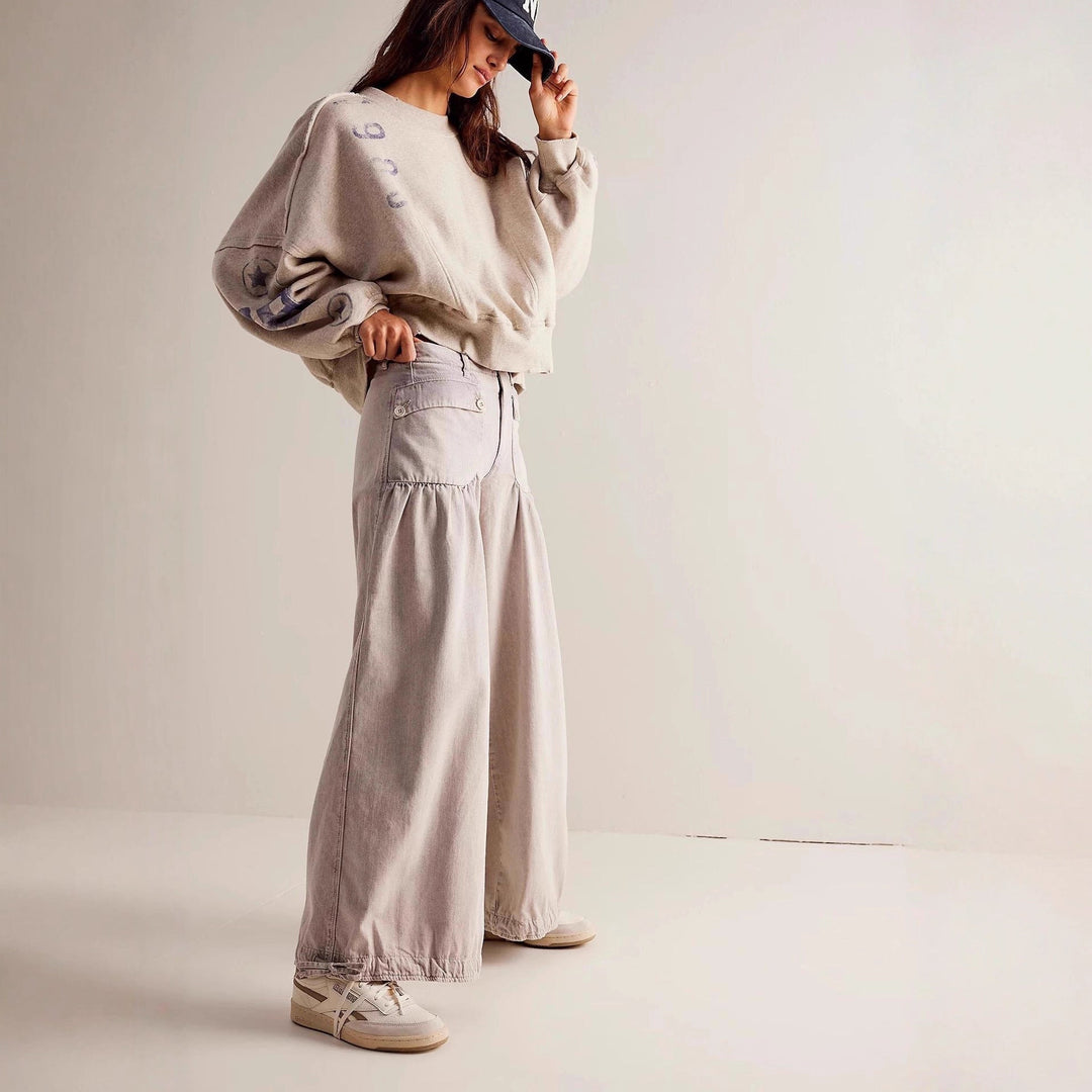Damen Weite Hose mit praktischem Cargo-Schnitt