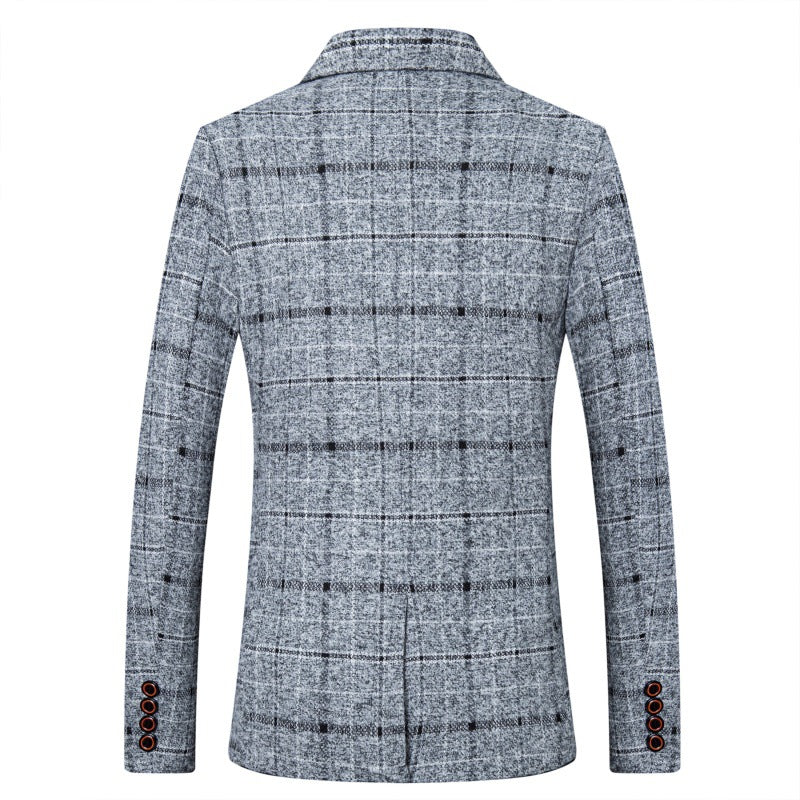 Herren Karo-Sakko in Tweed-Optik mit Schalkragen und taillierter Silhouette Nord Taschen