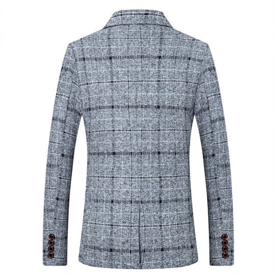 Herren Karo-Sakko in Tweed-Optik mit Schalkragen und taillierter Silhouette Nord Taschen