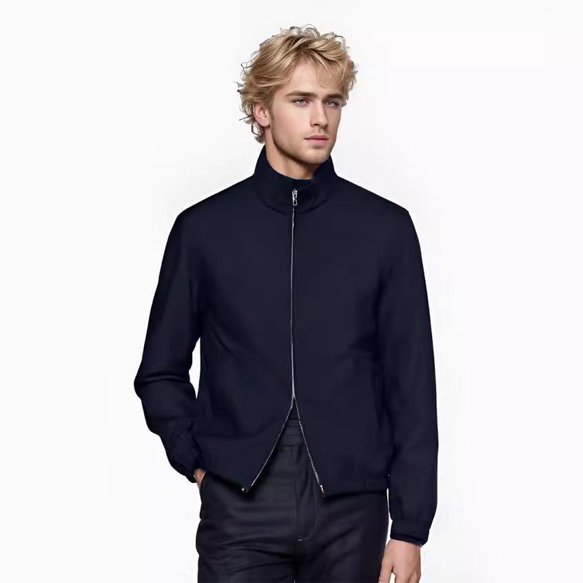 Herren Leichter Windbreaker mit Stehkragen und Zwei-Wege-Reißverschluss Nord Taschen