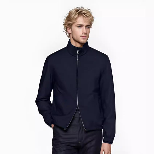 Herren Leichter Windbreaker mit Stehkragen und Zwei-Wege-Reißverschluss Nord Taschen