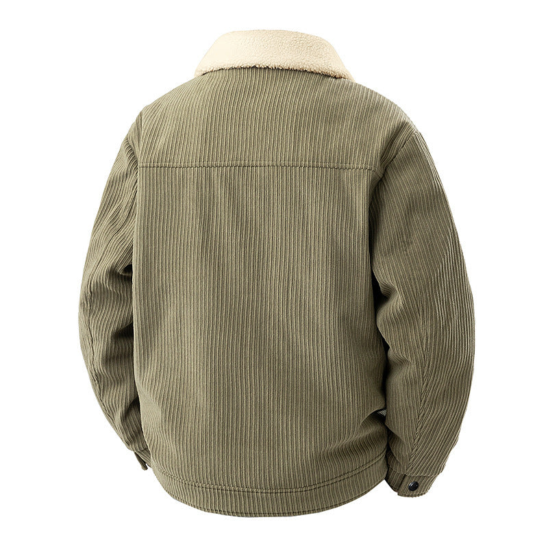 Herren Lässige Cordjacke mit Teddyfutter Nord Taschen