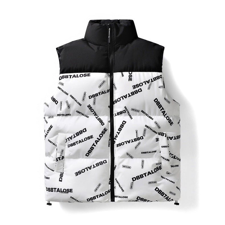 Herren Gesteppte Weste mit hohem Stehkragen, Allover-Logoaufdruck & Kordelzug Nord Taschen
