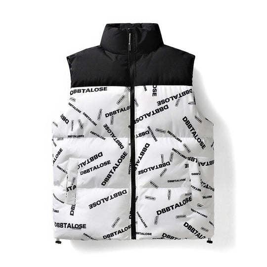 Herren Gesteppte Weste mit hohem Stehkragen, Allover-Logoaufdruck & Kordelzug Nord Taschen