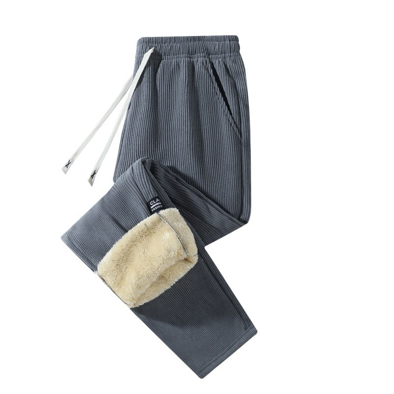 Damen Gefütterte Cord-Jogginghose mit Teddyfutter, Kordelzugbund & Seitentaschen Nord Taschen
