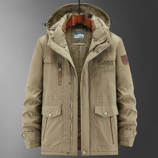 Herren Robuster gefütterter Field-Parka mit Teddyfutter, Kapuze und Multifunktions‑Taschen Nord Taschen