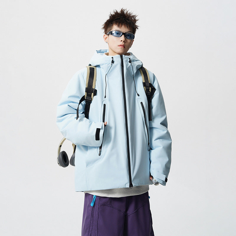 Herren wattierte, wasserabweisende Tech-Outdoorjacke mit Kapuze Nord Taschen