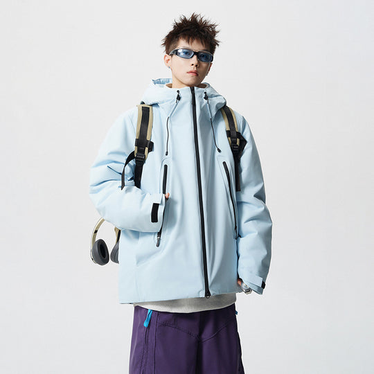 Herren wattierte, wasserabweisende Tech-Outdoorjacke mit Kapuze Nord Taschen